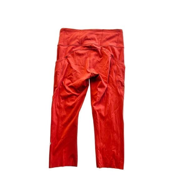 LULULEMON ATHLETICA LW6BCUS FAST AND FREE SIZE 6 BURNT ORANGE LEGGINGS - Picture 2 of 5
